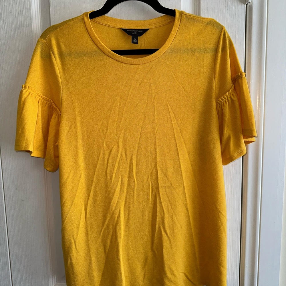 Mustard Flutter Sleeve Luxspun Top